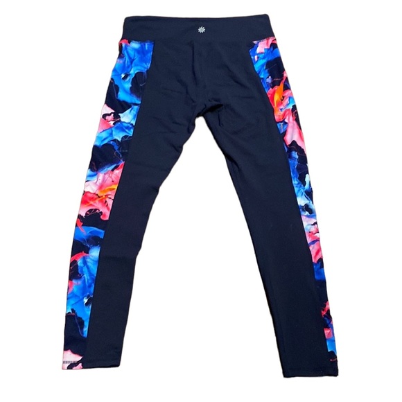 Athleta High Rise Superimpose Chaturanga Leggings Navy Blue Floral Size L - Picture 4 of 9